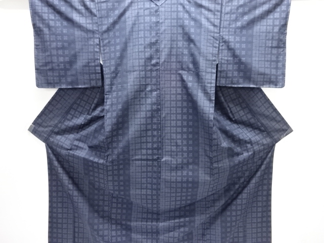 JAPANESE KIMONO / UNUSED DORO OSHIMA TSUMUGI / WOVEN ABSTRACT PATTERN 